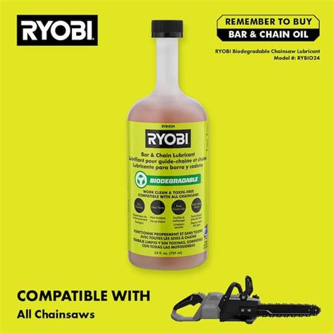 RYOBI 24 oz. Biodegradable Bar and Chain Oil。